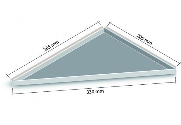 HK Edelstahl Duschablage befliesbar Dreieck nachrüstbar 265x205x330mm 
