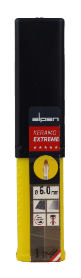 Alpen Drills Fliesenbohrer und Glasbohrer Keramo Extreme Ø 6mm 3er-Set 